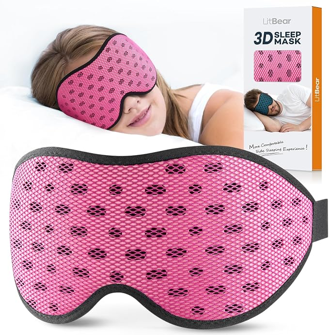 LitBear Breathable Sleep Mask, 3D Eye Mask Sleep by LitBear