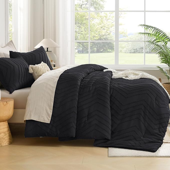 Andency Black Oversized King Comforter Set 120x98, Boho Oversize King Soft Warm - Image 7