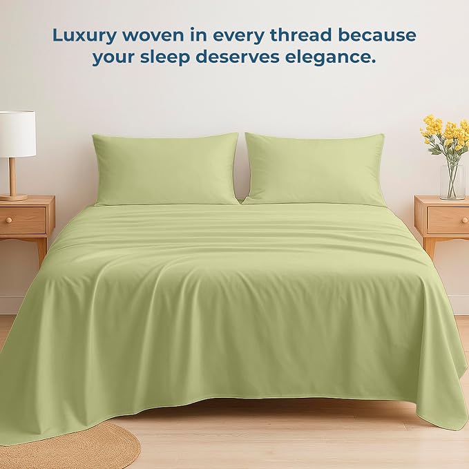 Royale Linens 100% Organic Cotton Full Flat Sheet Only - Image 6