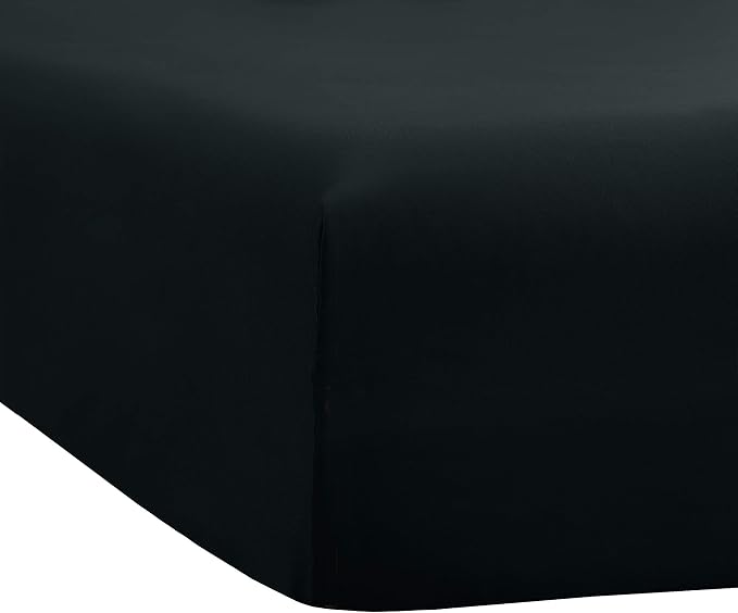 Sfoothome Black Fitted Sheet, 14 Inch Pocket Deep, Microfiber Sheets, Twin Size - Image 3