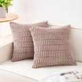 Aegero Pack of 2 Corduroy Decorative Throw Pillow Covers 16x16 Inch Soft by Unknown