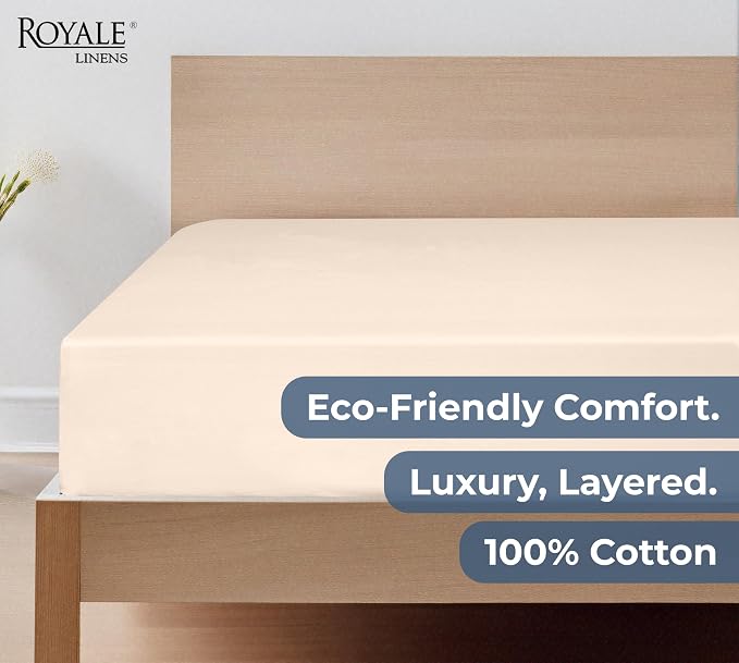 Royale Linens 100% Organic Cotton Fitted Sheet - Image 6