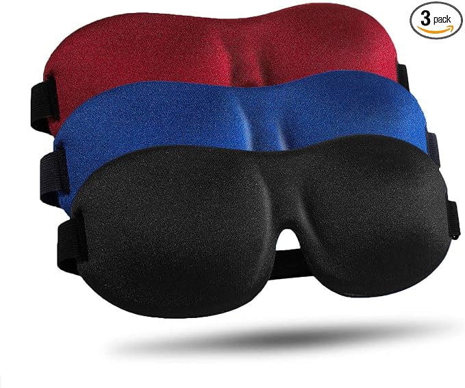 LKY DIGITAL Sleep Mask for Side Sleeper 3 Pack, Night Blindfold for Men Women by LKYDIGITAL