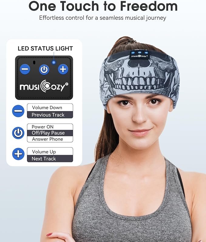 MUSICOZY Sleep Headphones Bluetooth Headband, Wireless Sleeping Headphones - Image 5