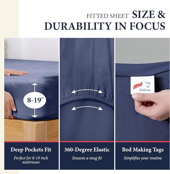 100% Egyptian Cotton King Size Sheets Set - Image 4