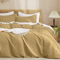 PHF Waffle Weave Duvet Cover Set Queen Size, No Snagging Ultra Soft Luxury by PHF