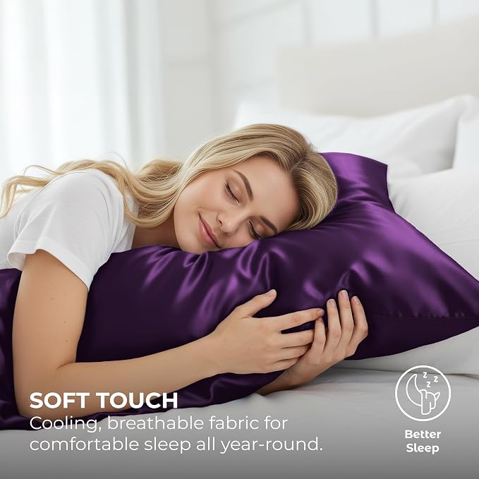 Pure Bedding Satin Pillowcase 2 Pack - Image 3