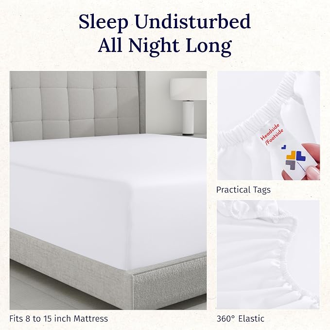 California Design Den Luxuriously Soft Twin Fitted Sheet Only - Image 6