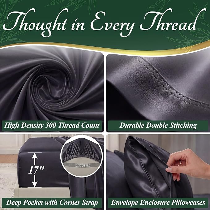 DECOLURE 100% Viscose Derived from Bamboo Sheets King Size - Image 4
