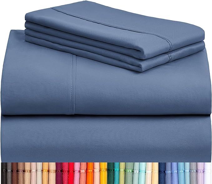LuxClub 4 PC Queen Sheet Set, Breathable Luxury Bed Sheets, Deep Pockets 18" by LuxClub