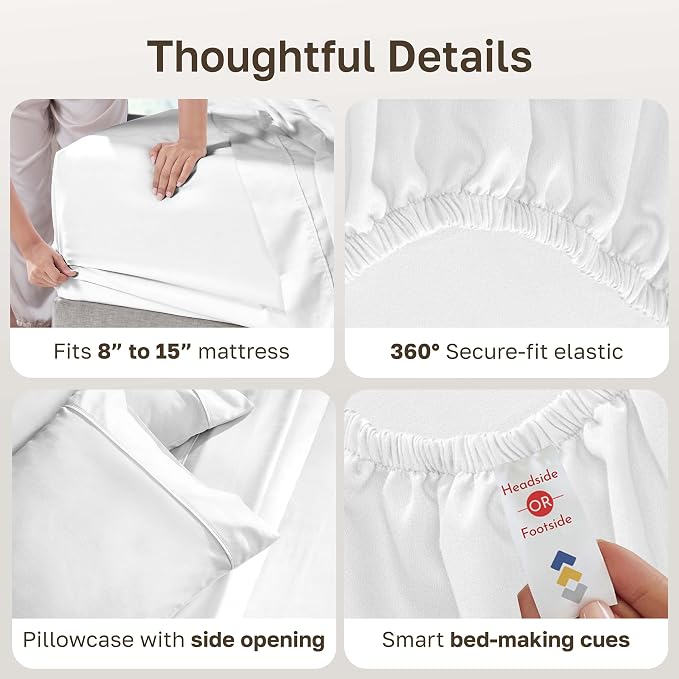 California Design Den Soft 100% Cotton Twin Size Bed Sheets Set, 400 Thread - Image 6