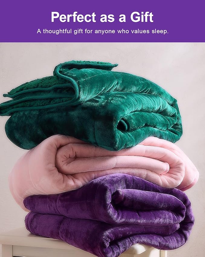 Super Fuzzy Soft Sherpa Fleece Weighted Blankets, 15 lbs Dual Sided Fluffy - Image 5
