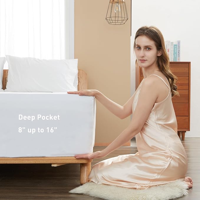 Sunflower California King Fitted Sheet, 1-Piece Deep Pocket Fitted Bottom Sheet - Image 3