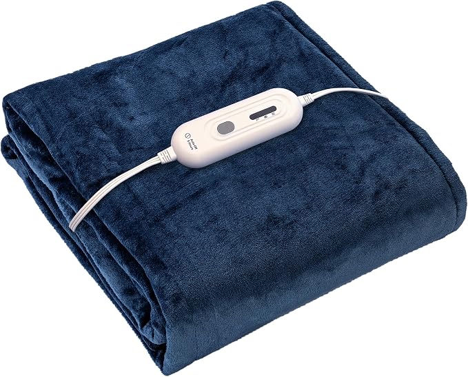 Tefici Electric Heated Blanket Twin, Super Cozy Soft 2-Layer Flannel 62" x 84" by StayWarmStayHappy