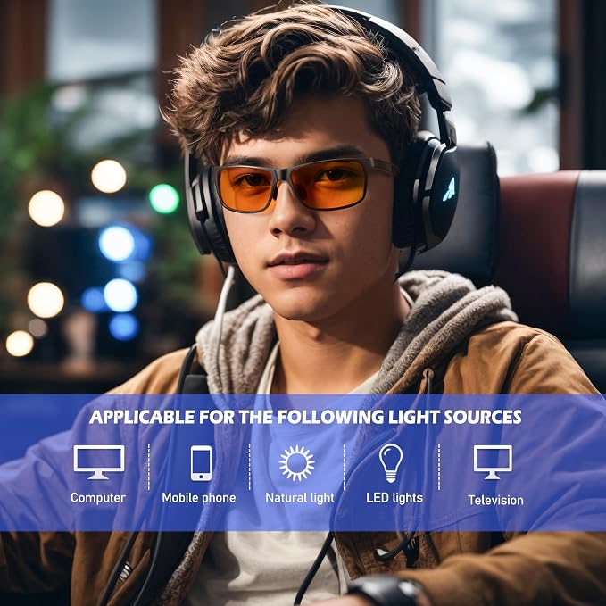 ANYLUV Blue Light Blocking Glasses Men Computer Gaming Glasses Lightweight - Image 2