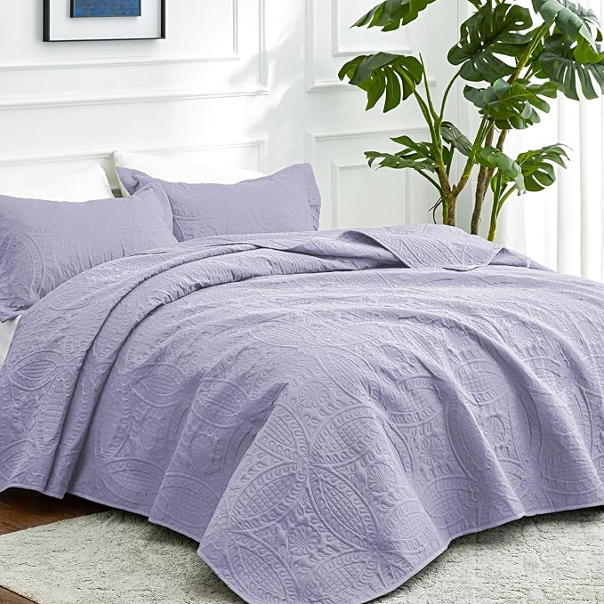 Love's cabin Quilts for Full Bed Lavender Bedspreads Bedding Set - Image 2