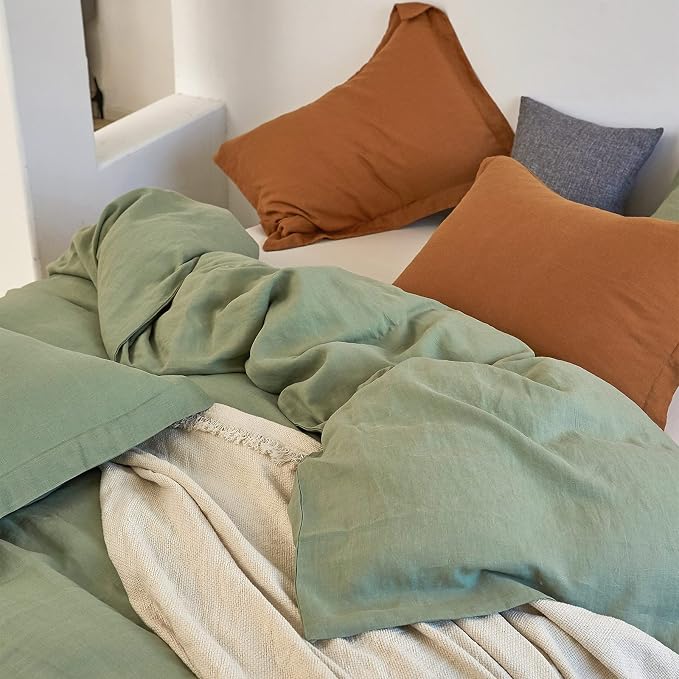 Simple&Opulence 100% Linen Duvet Cover Set 2pcs Basic Style Natural French - Image 8