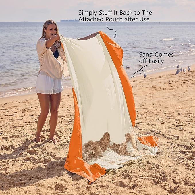 WEKAPO Beach Blanket Sandproof Waterproof, Extra Large Beach Mat, Oversized & - Image 5