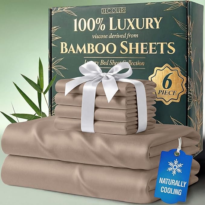 DECOLURE 100% Viscose Derived from Bamboo Sheets Full Size by DECOLURE