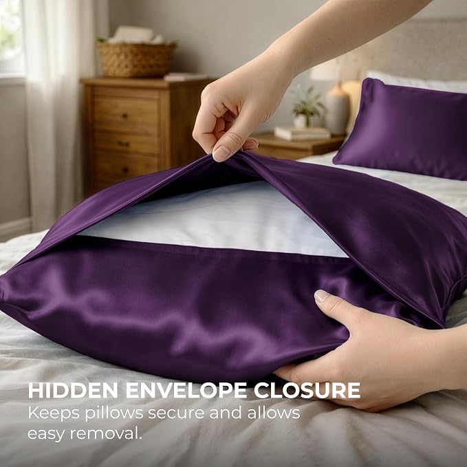 Pure Bedding Satin Pillowcase 2 Pack - Image 7