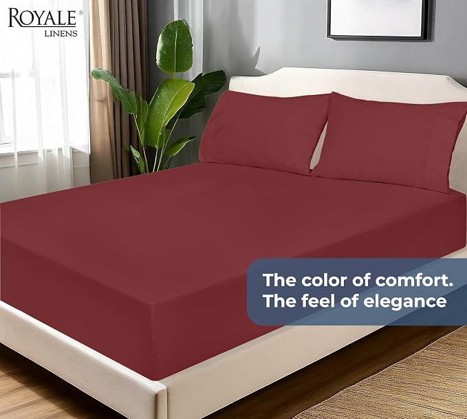 Royale Linens 100% Organic Cotton Fitted Sheet - Image 9