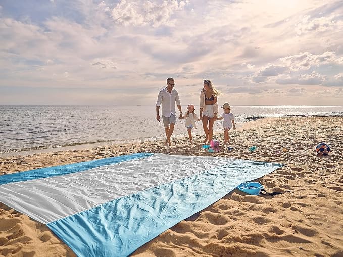 WEKAPO Beach Blanket Sandproof Waterproof, Extra Large Beach Mat, Oversized & - Image 8