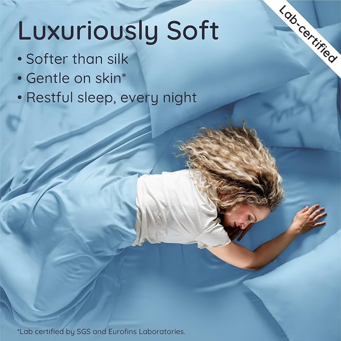 Bambaw 100% Viscose Derived from Bamboo Queen Fitted Sheet - Image 4