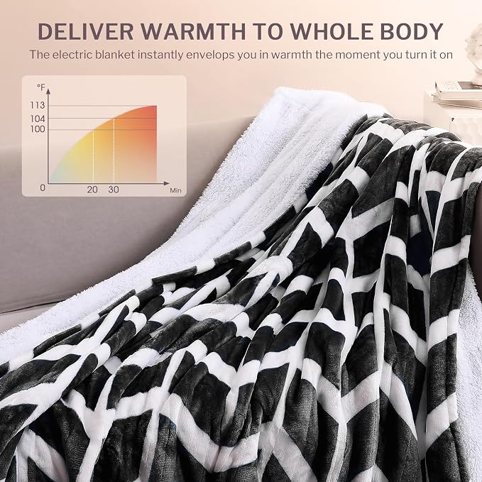 VENTIMI Electric Blanket Heated Throw, Fast Heating Blankets - Image 7