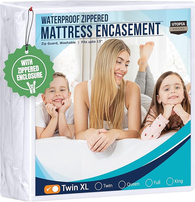 Utopia Bedding Mattress Protector Zippered Twin XL Size, 100% Waterproof Bed by UTOPIABEDDING