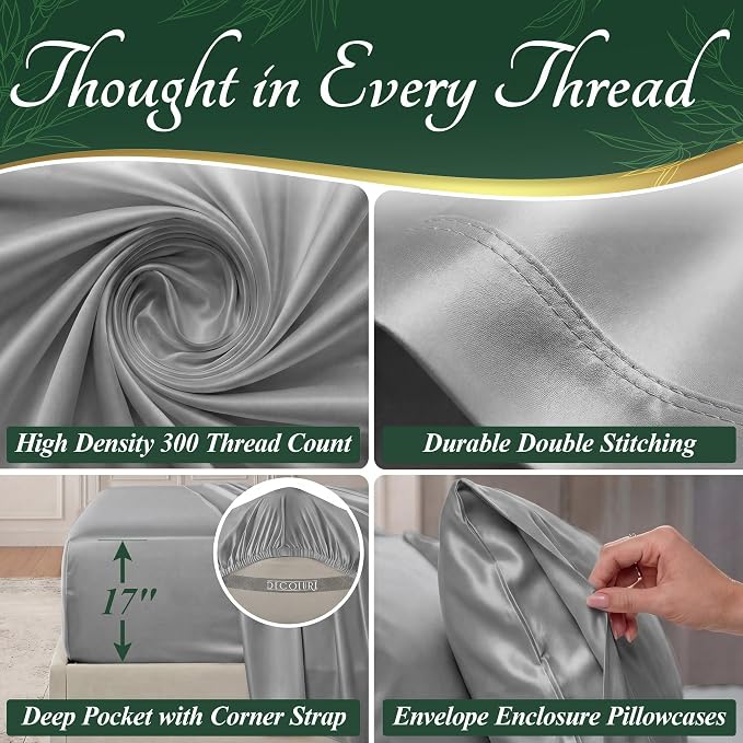 DECOLURE 100% Viscose Derived from Bamboo Sheets King Size - Image 4