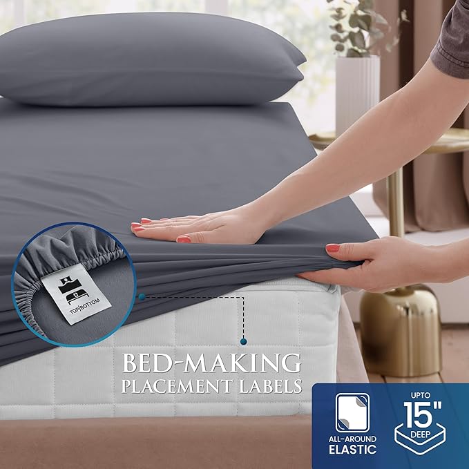 Utopia Bedding Twin Size 3 Piece Sheet Set - Image 3