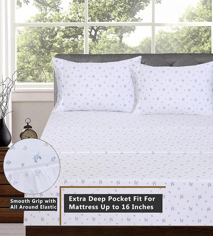 RUVANTI 100% Cotton Sheets – King Size Percale Bedding, Cooling & Breathable - Image 5