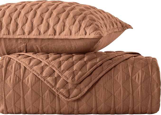 WDCOZY Burnt Orange Twin Quilt Size Bedding Sets - Image 9