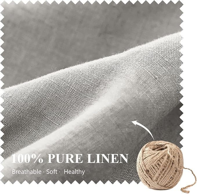 Simple&Opulence 100% Linen Lumbar Pillow Cover 12 x 20 Inches Set of 2 - Image 2