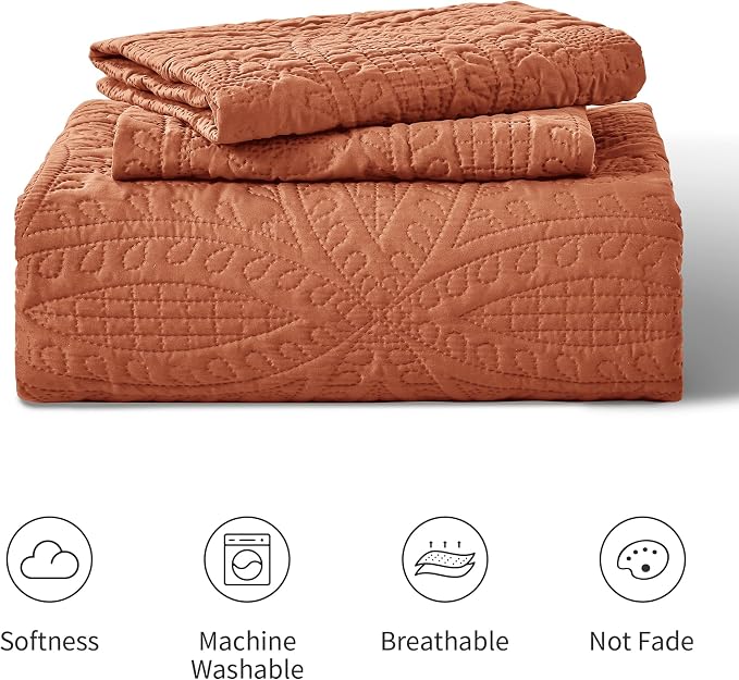 Love's cabin King Size Quilt Set Umber Bedspreads - Image 7