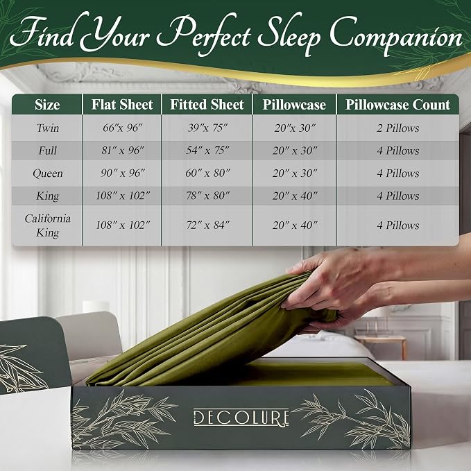 DECOLURE 100% Viscose Derived from Bamboo Sheets California King Size - Image 8