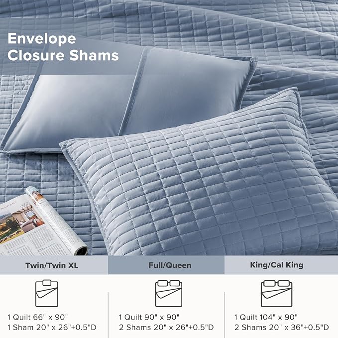 Comfort Spaces Kienna Quilt Set- Double Sided Stitching Design Summer Blanket - Image 5