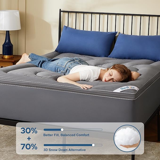 BEDLORE Twin XL Mattress Topper, Thick Pillow Top Pad - Image 2