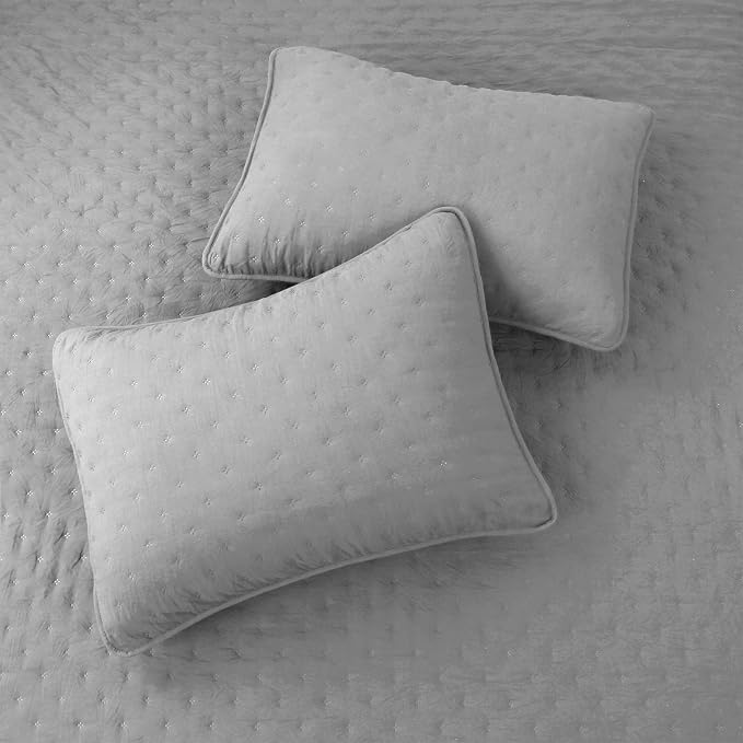 ROARINGWILD Light Grey Queen Size Quilt Bedding Sets - Image 4