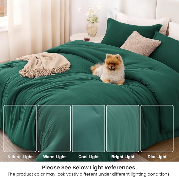 Love's cabin Dark Green Twin/Twin XL Comforter Set, 2-Piece Prewashed Bed Set - Image 6