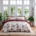 OAITE Duvet Cover King Size, Reversible Blooming Flowers White Duvet Cover Set by OAITE