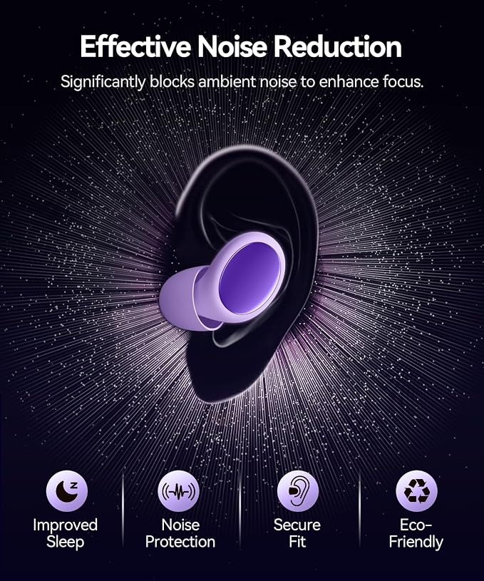 45dB Ear Plugs for Sleeping Noise Cancelling Ear Plugs for Noise Reduction & - Image 2
