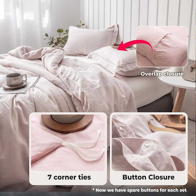 Simple&Opulence 100% Washed Linen Duvet Cover - Image 4