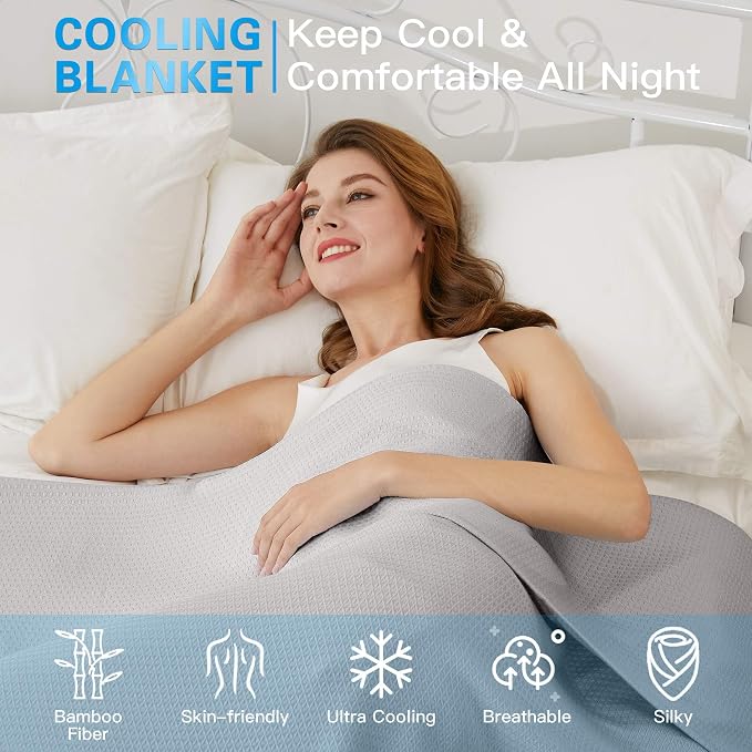 AmyHomie Cooling Blanket, 100% Rayon Derived from Bamboo, Cool Summer King Size - Image 2