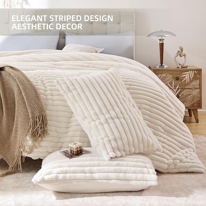 Smoofy Fluffy King Size Comforter Set 3 Pieces - Image 3