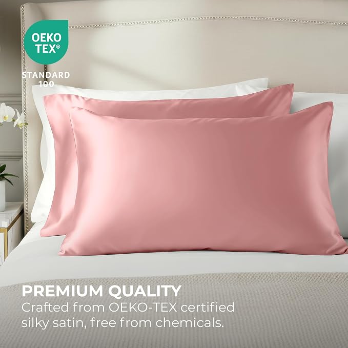 Pure Bedding Satin Pillowcase 2 Pack - Image 2