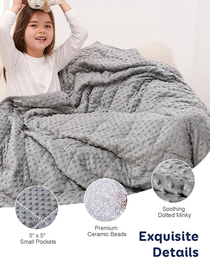 Kivik Weighted Blanket 10lbs, Small Minky Dotted Blankets, Soft Heavy Blanket - Image 4