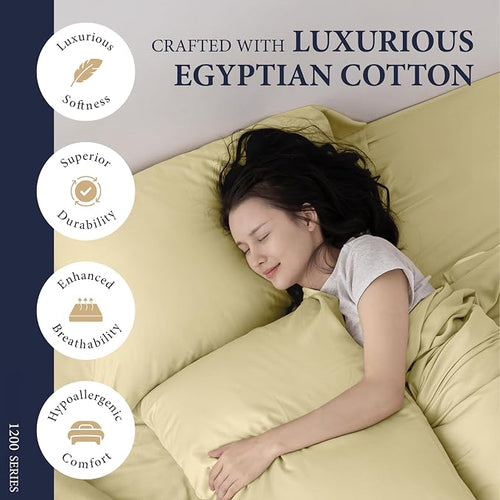 100% Egyptian Cotton King Size Sheets Set - Image 2