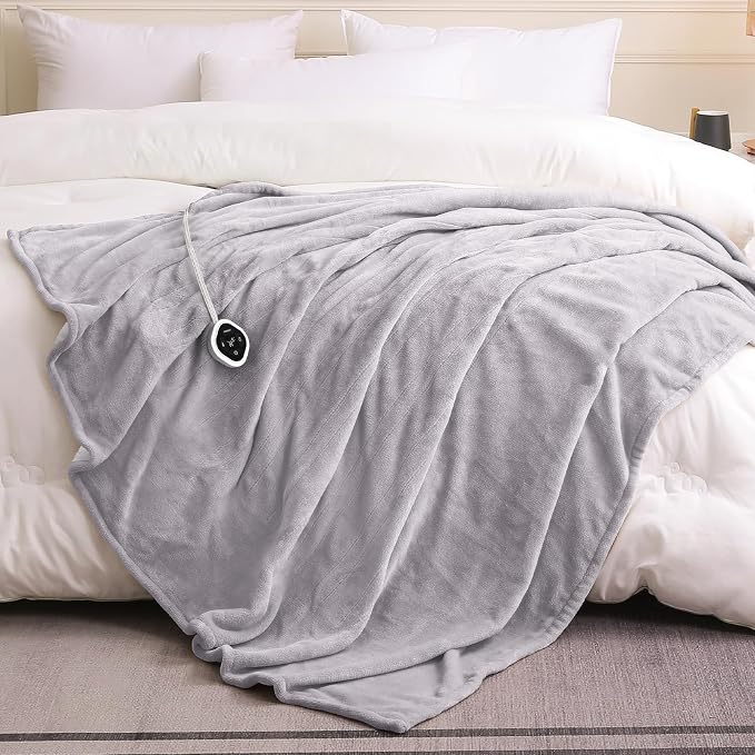 HOMLYNS LuxeHeat Heated Blanket Electric Blanket Full Size, Soft Flannel Sherpa - Image 7