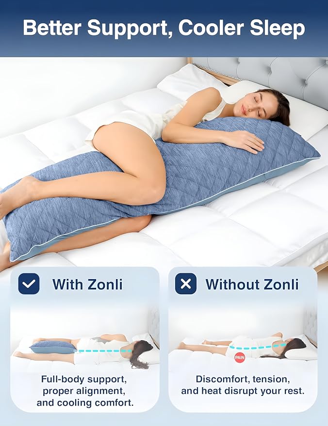 ZonLi Cooling Body Pillow for Adults Side Sleeper & Pregnancy - Image 4